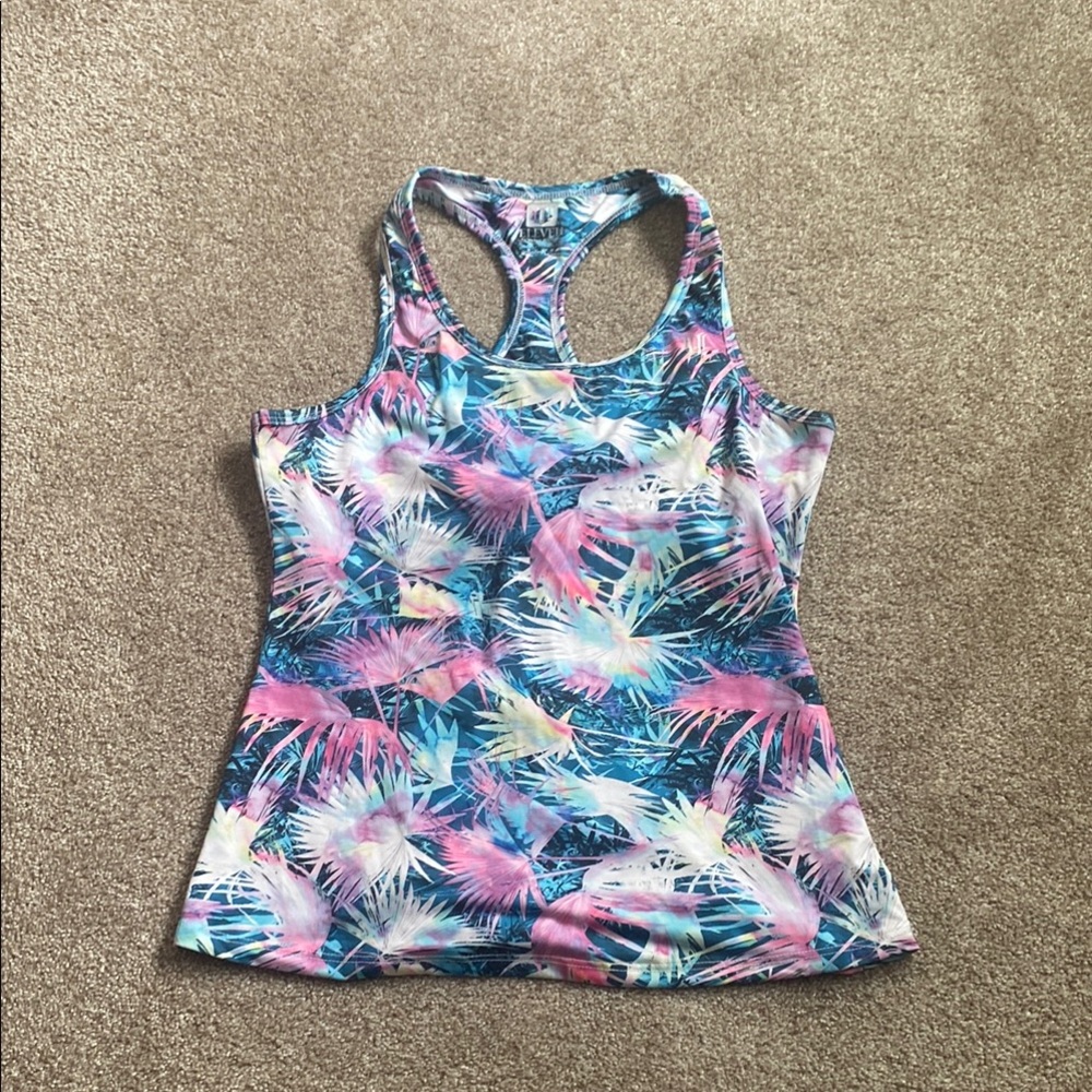 Women's Tropical Print Racerback Tank Top